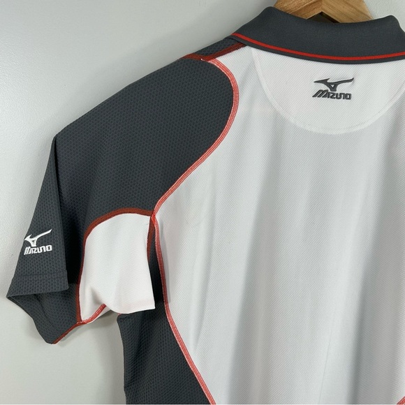 Mizuno Dry Lite Performance Polo Short Sleeve Shirt Collared Grey Orange Men’s L - Picture 13 of 16